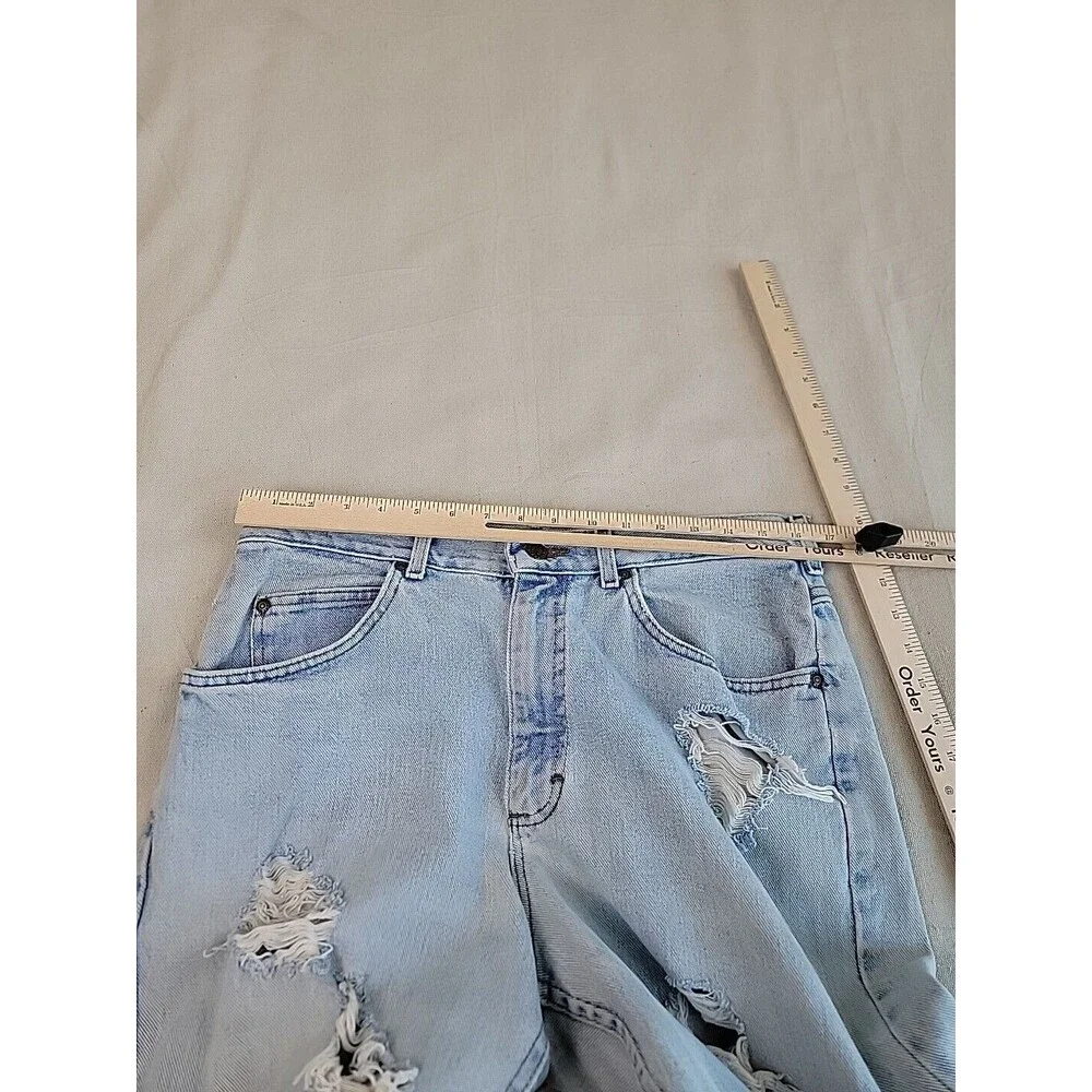 Vtg Riders Jeans Mens 34x33 * Distressed Destroyed Cotton Light Blue High Rise‎